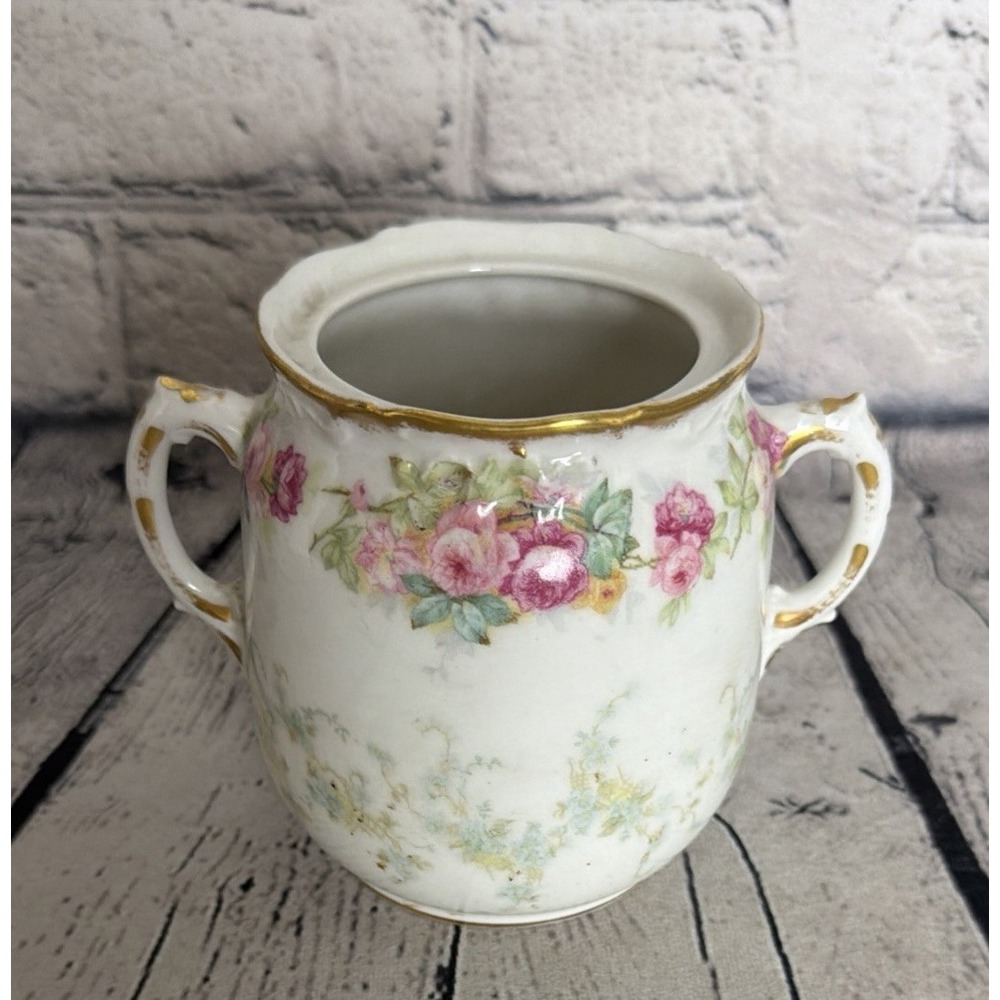 Rare Haviland Limoges France Elite Rose Gold Trim Sugar Bowl-No Lid